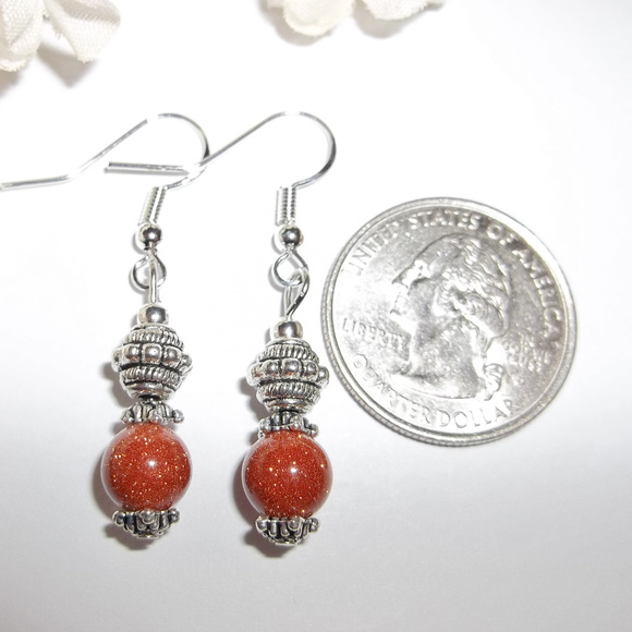 Earrings Sandstone Orange Sparkly Dangle NWT 4092 - Picture 2 of 8